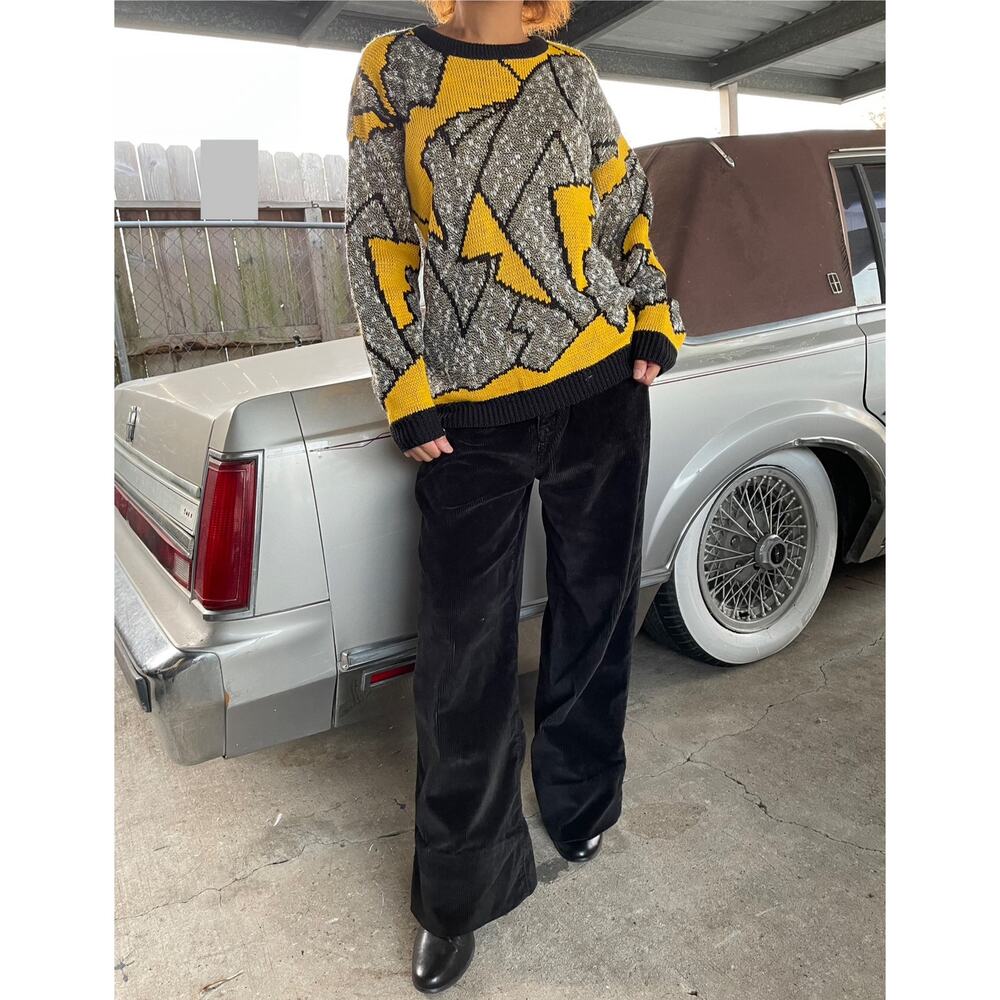 🔥 Vintage Hunters Glen USA Geometric Pop Art Knit Funky Pullover Retro Sweater